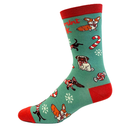 Puppermint Bark Dachshund Christmas Socks