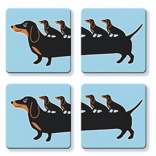 Dachshund Family Coasters Set of 4