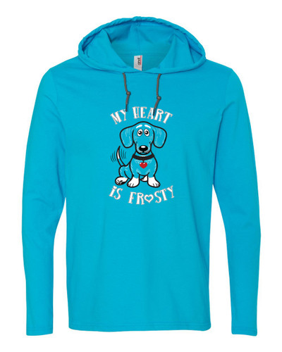 My Heart is Frosty Dachshund Long Sleeve Hoodie T-Shirt