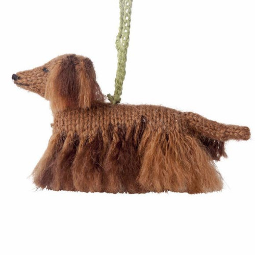 Longhair Dachshund Ornament