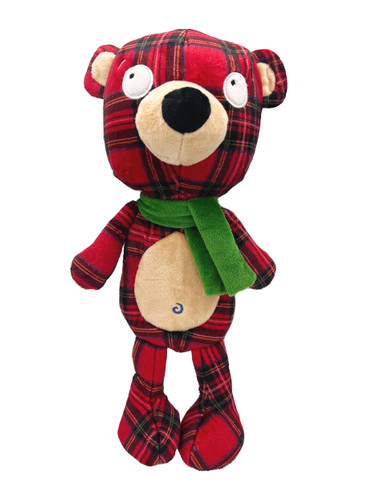 Plaidington Bear Power Plush Dog Toy