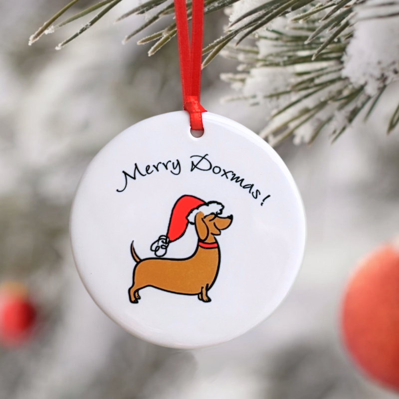 Merry Doxmas Dachshund Christmas Ornament Merry Doxmas Dachshund Christmas Ornament