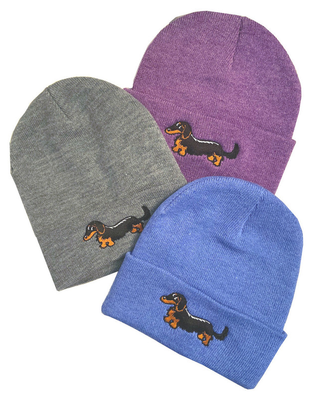 Black & Tan Longhair Weenie Beanie