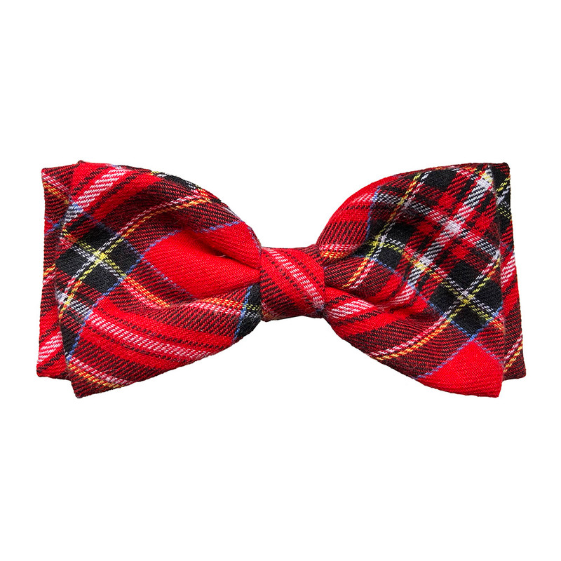 Red Plaid Dog Bow Tie