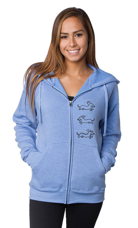 Dachshund Trio Zip Hoodie