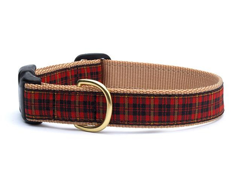 Rustic Red Plaid Dog Collar