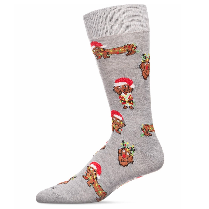 Men's Santa Dachshund Lit Socks