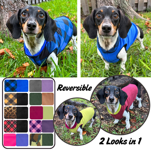 Duluth Double Fleece Reversible Dachshund Sweater - What's Up Dox
