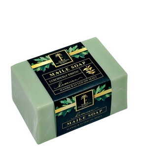 green bar of soap with black label green bar of soap with black label