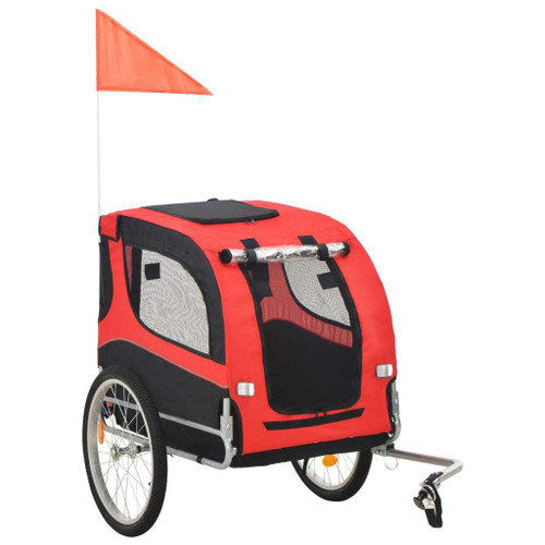 Dog Bike Trailer Red and Black