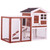 48 in. Large Chicken Coop Wooden Rabbit Hutch (Red)