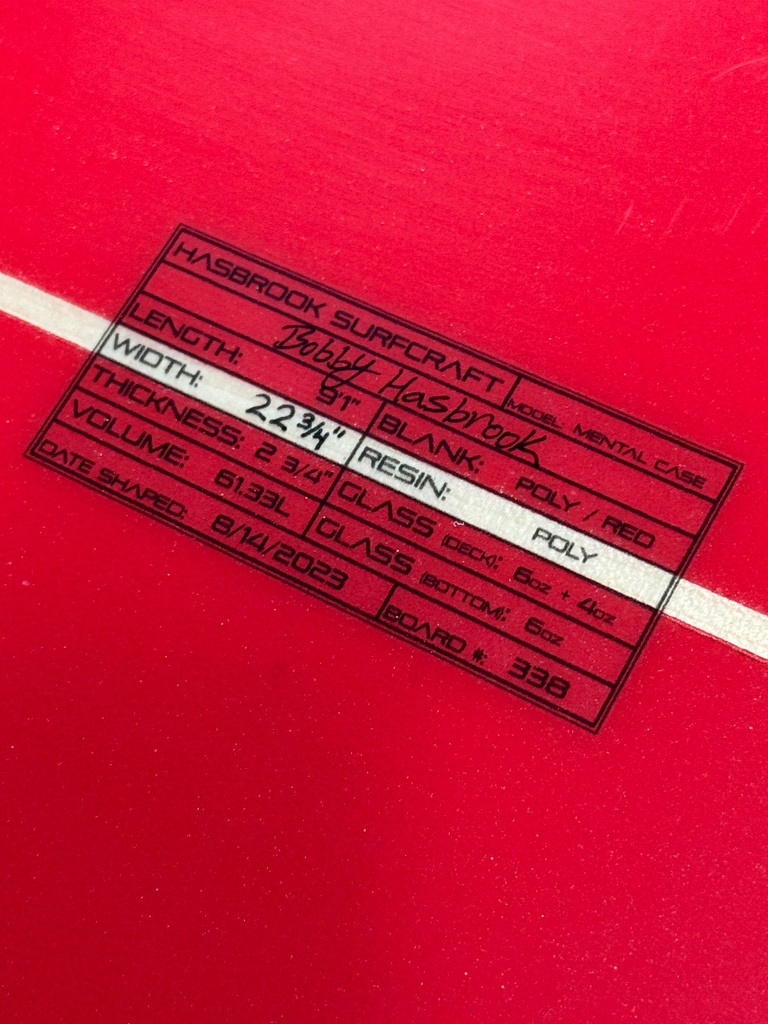 9'1" New "Mental Case" High Performance Longboard Surfboard - Red/White