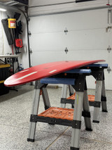 9'1" New "Mental Case" High Performance Longboard Surfboard - Red/White