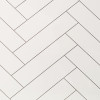 Chevron Tile White Premium Wet Wall Panel - 1 Metre