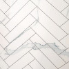 Chevron Tile Carrara White Premium Wet Wall Panel - Sample