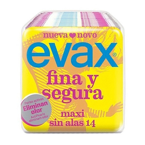 Compresas higiénicas femeninas evax fina y segur maxi 14 compresas
