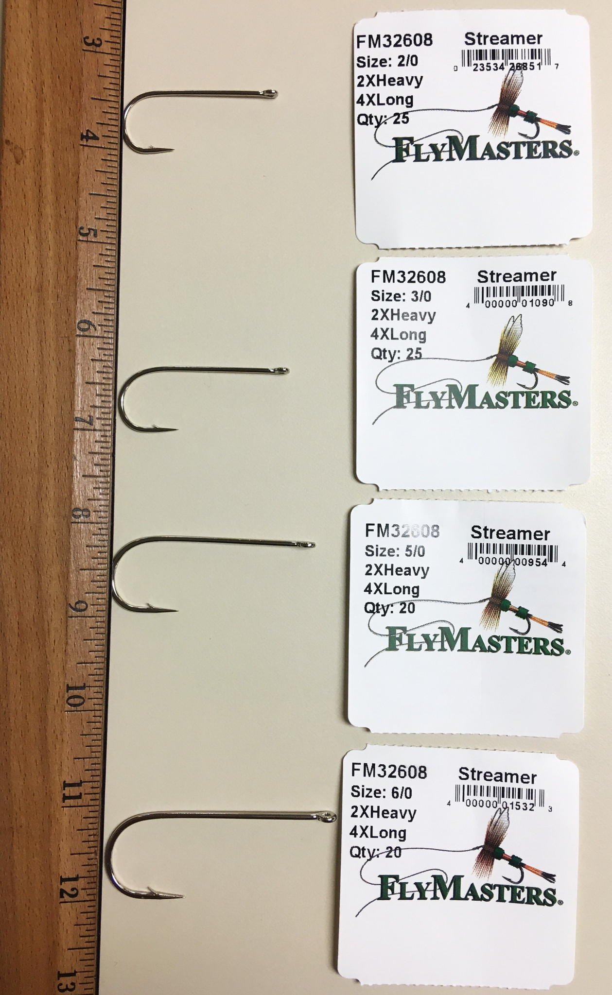 MUSTAD STREAMER HOOKS FLY TYING #20 CARLISLE POINT CURVEDIN RINGED