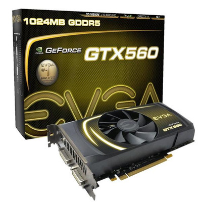 EVGA GeForce GTX 560 1GB GDDR5 PCI Express 2 Video Graphics Card compatible with SLI, Dual DVI, and Mini HDMI