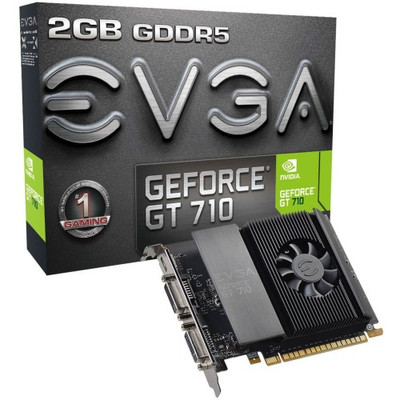 EVGA GeForce GT 710 2GB GDDR5 Graphic Card Single Slot 64 bit Bus Width PC Compatible