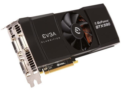 EVGA Nvidia GeForce GTX 590 3GB GDDR5 768-Bit Video Card for SLI Support