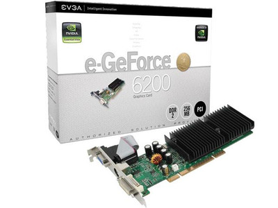EVGA E-GeForce 6200 256MB DDR2 64-Bit PCI Video Graphics Card for Gaming Servers