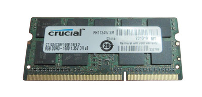 Crucial 8GB DDR3-1600MHz ECC SoDimm Memory Module for Servers