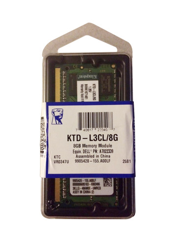Kingston 8GB DDR3-1600MHz SoDimm Memory Module for Laptops - KTD-L3CL/8G