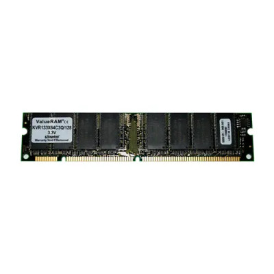 KVR133X64C3Q/128 - Kingston 128MB SDRAM DDR133MHz PC133 non-ECC Unbuffered CL3 168-Pin DIMM Memory Module