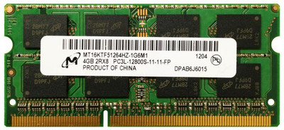 Micron Technology 4GB DDR3-1600MHz SoDimm Memory Module for Laptops