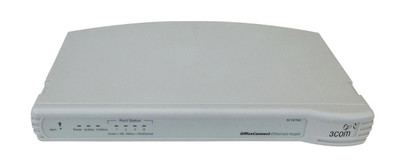3Com 4-Port 10Mbps OfficeConnect Ethernet Hub for Small Office Networking