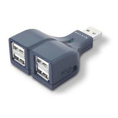 Belkin USB 2.0 4-Port Thumb Hub for External Devices - Compatible with Type A USB 2.0 - Ideal for expanding connectivity