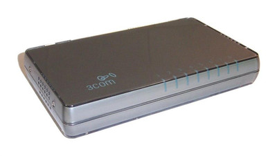 3Com Gigabit Ethernet Switch 8 ports LAN network switch for high-speed data transfer, ideal for small office or home use