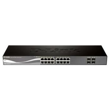 D-Link DGS-1500-20 SmartPro Layer 3 Switch, 16-Port RJ-45, Stackable, 4 Expansion Slots, for Business Networks