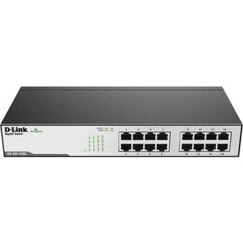 D-Link 16-Port Gigabit Metal Switch for Desktop or Rackmount - Ideal for Networking in Small to Medium Businesses