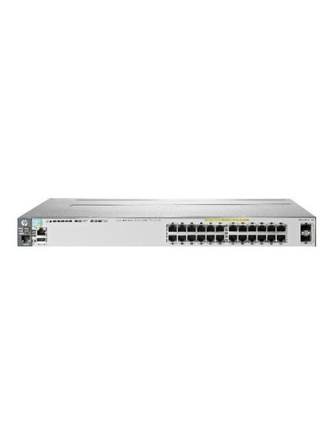 HP 24-Port Gigabit Ethernet Switch with PoE, 2 SFP+ Ports, 1 Stacking Module Slot - Compatible with HP ProLiant servers