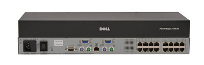 Dell PowerEdge 2160AS 16 Ports KVM Console Switch for PS/2 USB, compatible with servers, rack-mounted.