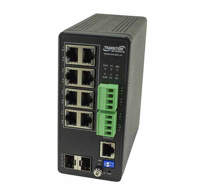 SISPM1040-582-LRT - Transition Networks 8-Port 10/100/1000Base-T / 1000Base-X PoE++ SFP (mini-GBIC) Layer 4