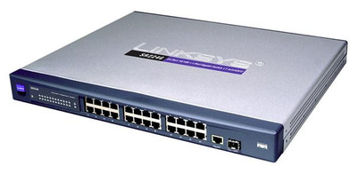 Linksys Catalyst SR224G 24x RJ-45 + 2x SFP Ports Layer2 Managed Gigabit Ethernet Switch, 1U Rack-Mountable