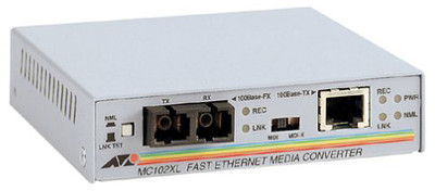 Allied Telesis AT-MC102XL-10 100Base-TX to 100Base-FX SC 1310nm Multi-mode 2km Media Converter for network connectivity