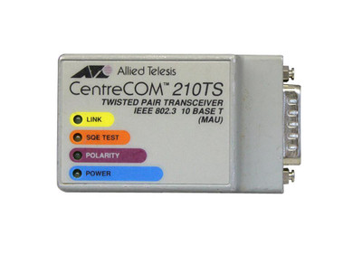 210TX - Allied Telesis CentreCom IEEE 802.3 10Base-T MAU RJ-45 to AUI Twisted Pair Transceiver