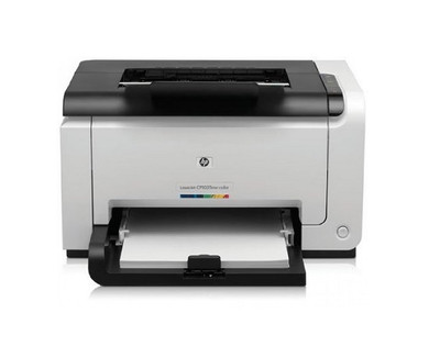 HP LaserJet Pro CP1025nw Color Printer in White, ideal for small offices, compact size, wireless printing