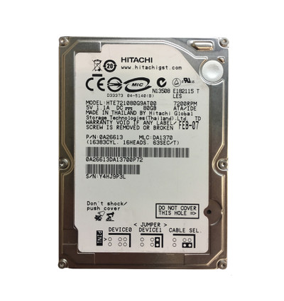Hitachi Travelstar E7K100 80GB 7200RPM IDE Hard Drive for 2.5-inch drives