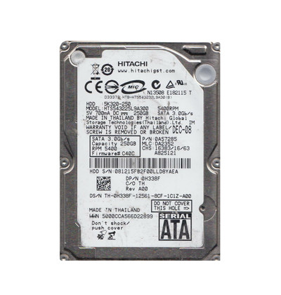 Hitachi Travelstar 5K320 250GB 5400RPM SATA 3Gb/s 8MB Cache 512 2.5 HDD for laptops