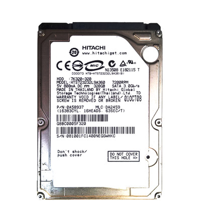 Hitachi Travelstar 7K320 320GB 7200RPM SATA 3Gb/s 16MB Cache 2.5 HDD - Compatible with laptops