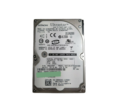 Hitachi Ultrastar C10K147 73GB 10000RPM SAS 3Gb/s 16MB Cache 512e 2.5 HDD for ProLiant DL360p Gen8 Servers