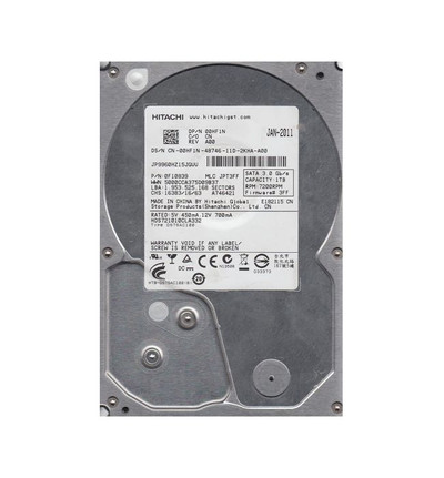 Hitachi 1TB 7200RPM SATA 3.0 Gbps 3.5 32MB Cache Deskstar Hard Drive for ProLiant DL360p Gen8 servers