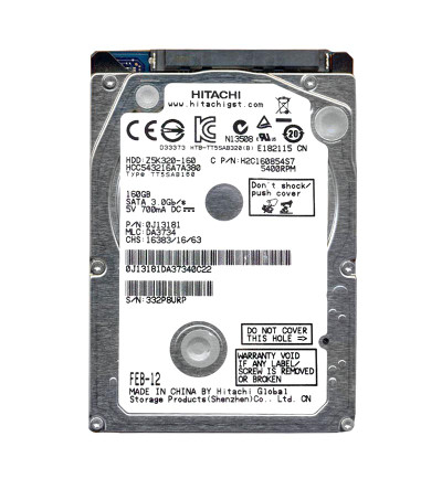 HGST CinemaStar Z5K320 160GB SATA Hard Drive 8MB Cache 2.5 - Compatible with 3Gb/s servers
