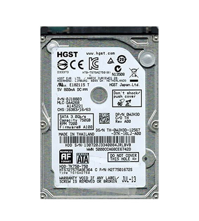 Hitachi 500GB 7200RPM SATA 2.5 Hard Drive 0J18803 for Travelstar - 16MB Cache