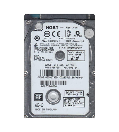 Hitachi Travelstar Z5K500 500GB 5400RPM SATA 3Gb/s 16MB Cache 2.5 HDD for laptops