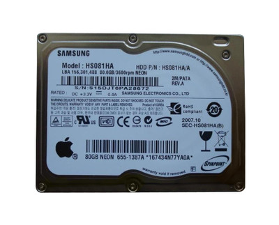 Apple 80GB 3600RPM ATA-100 1.8 Internal Hard Drive for ZIF Compatible Devices